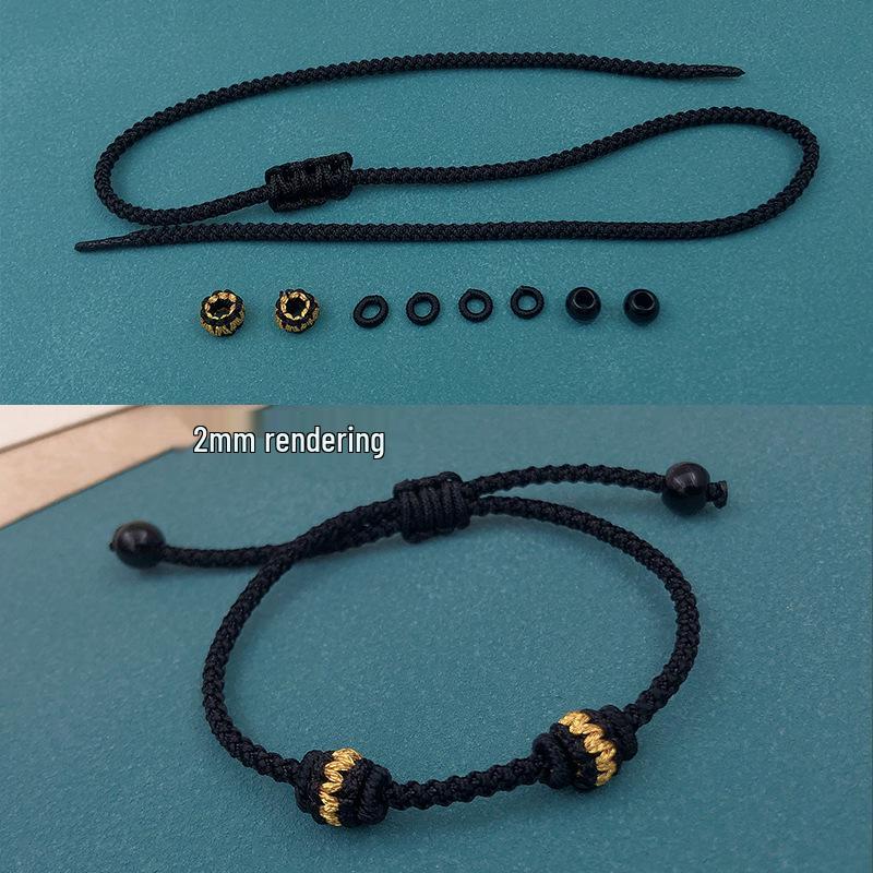 Unisex Red String Bracelet: Semi-Finished Hand-Braided Rope for Beading with Gold or Sterling Silver DIY Accessories.