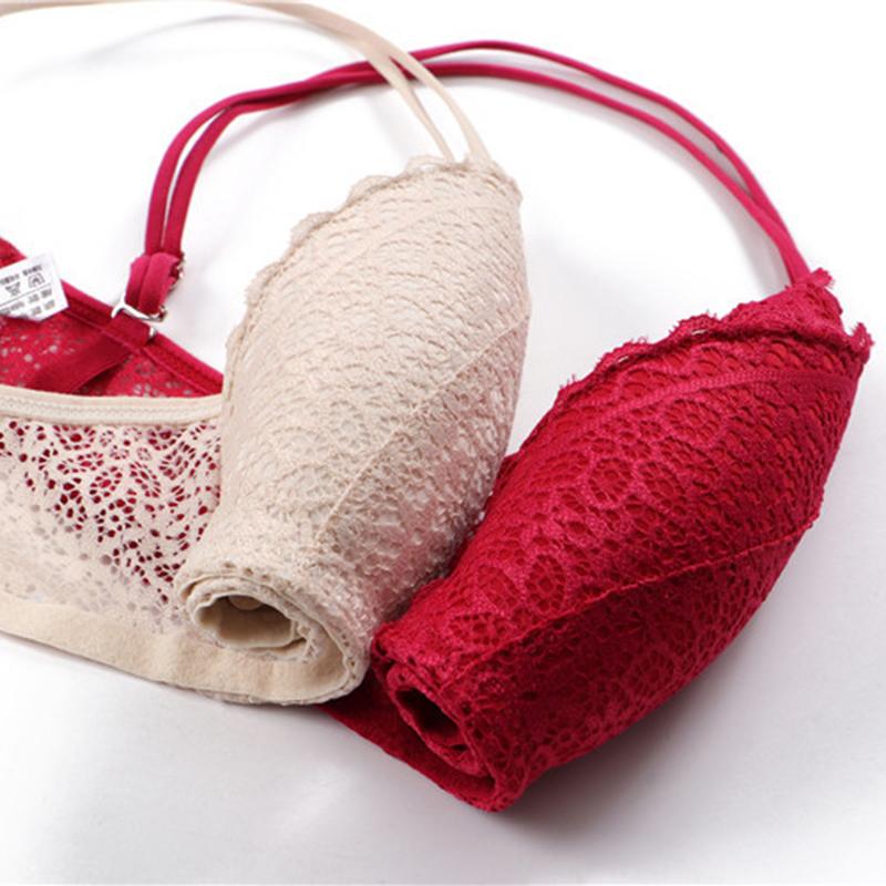 Soutien-gorge Femme Sexy Dentelle Bralette Florale Sans Armatures Bonnets A B Lingerie Sexy Doux Couleur Unie Soutien-gorge
