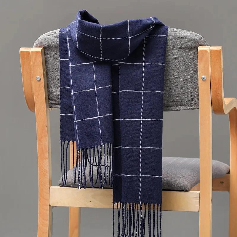

2025 New Winter Men Scarf Keep Warm Cashmere Scarves Casual Brand Designer Pashmina Neckerchief Tassel Business Shawl Wrap