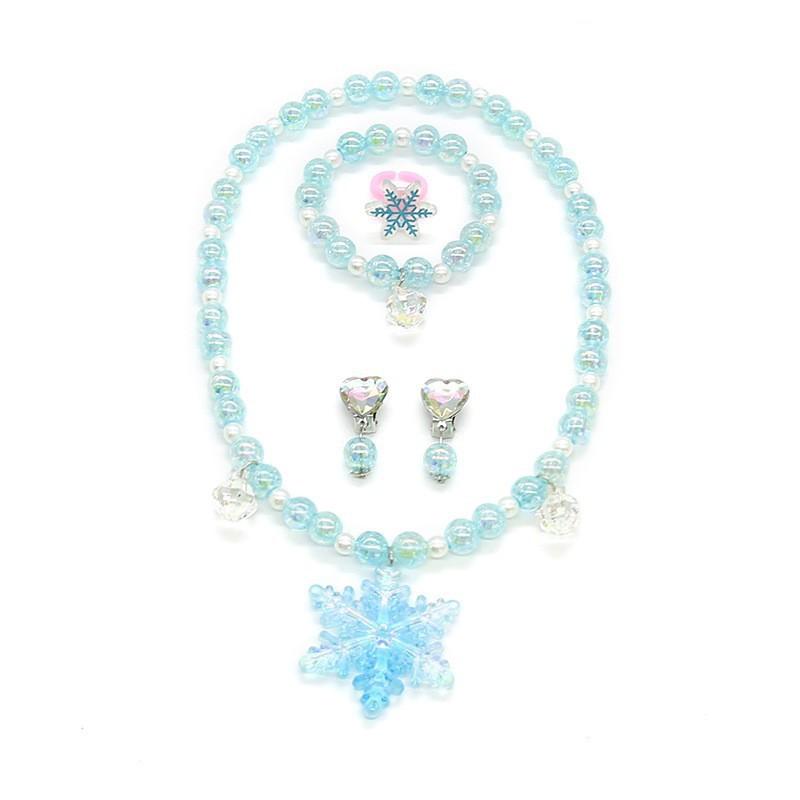 2024 Little Girl Accessories Ice and Snow Snowflake Beads Necklace Bracelet Value Set Baby Girl Accessories