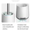 Soft Silicone Toilet Brush with Holder Long Handle Cleaning Brush No Dead Angle for Bathroom