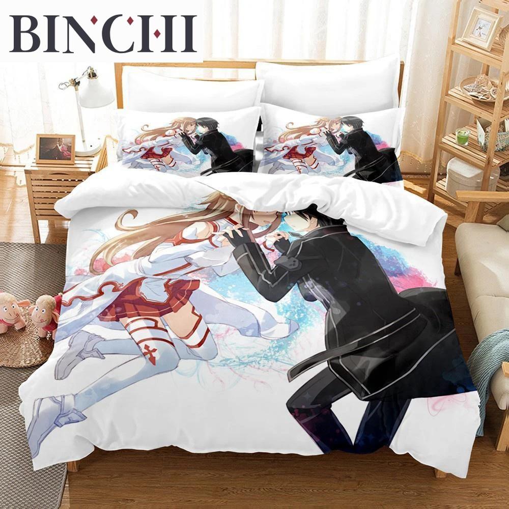 Anime Sword Art Online 3D Bedding Set Duvet Cover Pillowcase Boys Gift Home Textile Bed Linen