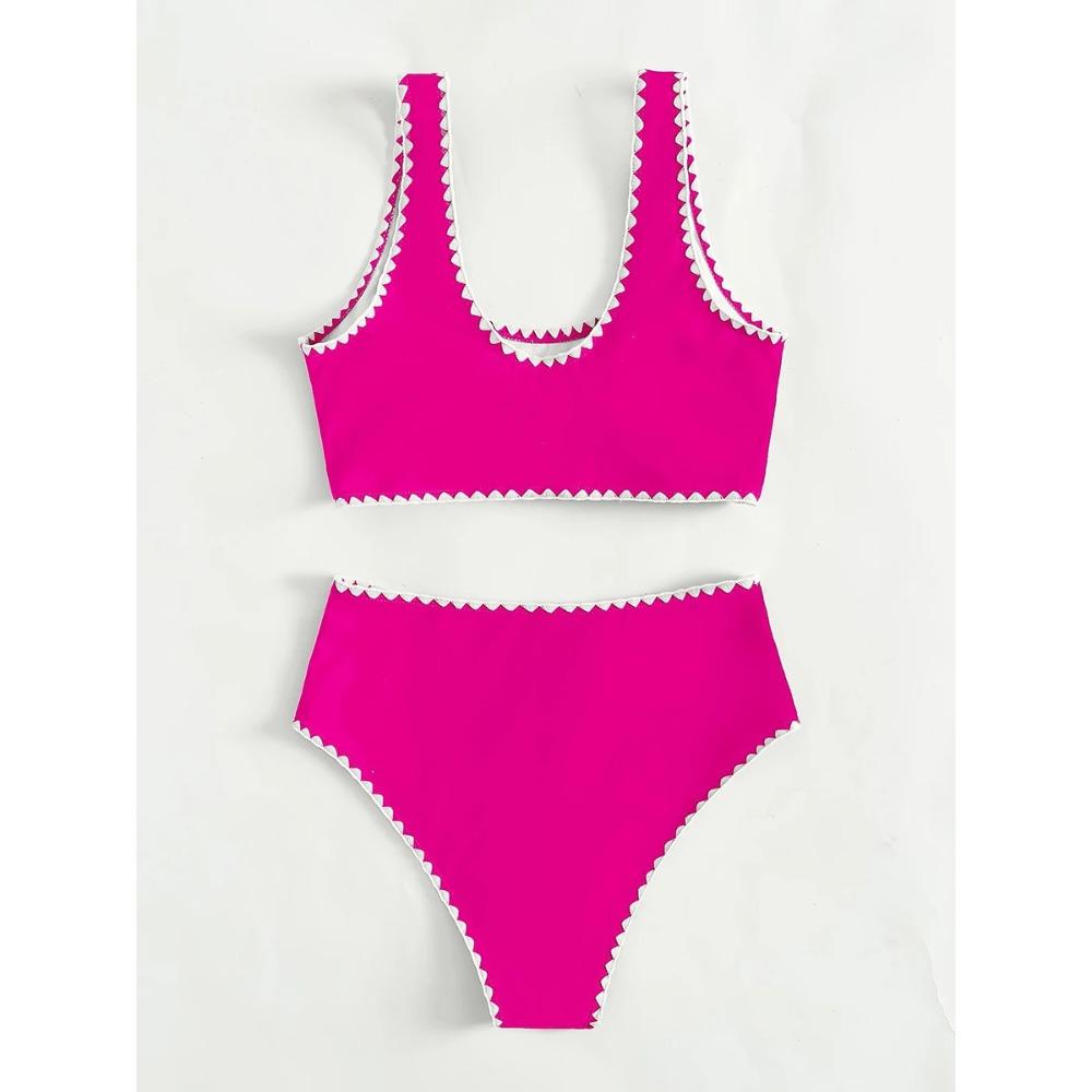 High Waist Bikini Woman 2026 New Sexy Lace Swimwear Women Swimsuit High Cut Push Up Bikinis Set 2 Pieces Bathing Suit Beach Wear