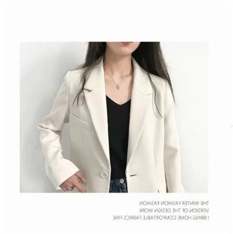 2025 Korean Style Women's Chic Casual Loose Long Sleeve Suit Top for Spring and Autumn