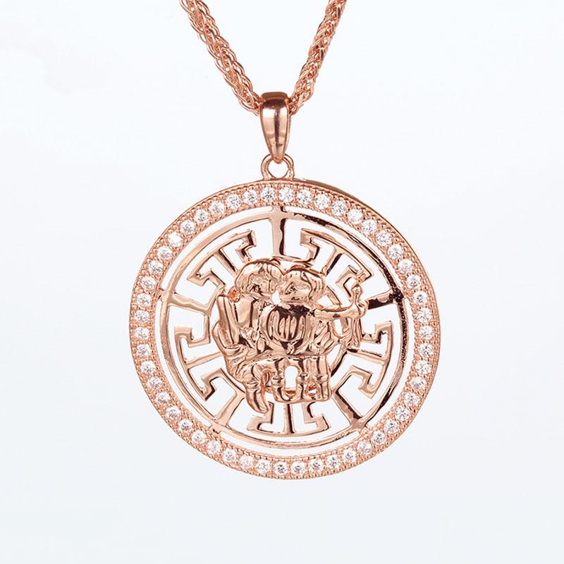 Pure Purple Gold Constellation Pendant Rose Gold Plated Color Gold Personalized Twelve Constellation Cards