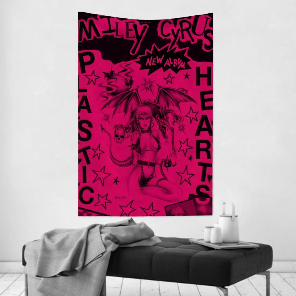 Us Singer Miley Tapestry Room Decor Cyrus Wall Cloth Party Hanging Background Room Decor Baby Room