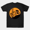 Men Black Print T-shirt It'S All Downhill From Here No-Cut Transfer Paper Print Cotton Tshirt