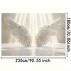 1 Elegant Angel Wing Wall Art Piece - High-quality Polyester Fiber, White and Gold Accents, Perfect for Christmas Decoration