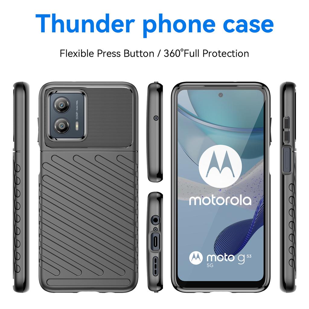 Für Motorola Moto G53 5G Thunder Serie Handyhülle Verdickte TPU Handyhülle Köperstruktur Rutschfeste Handyhülle
