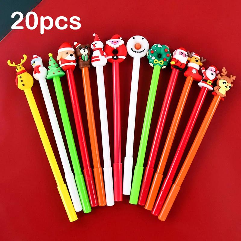 5/10/20 Stücke Weihnachtsstifte Cartoon Gel Tinte Roller Ball Pen Neujahr Kinder Geschenk Geburtstagsparty Favors Schule Schreibwaren Studentenpreis