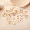 Fashion Gold Pearl Butterfly Love Chain Dot Diamond Multi-Layer Cross 22-Piece Set Ring