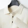 Wool Men Lapel Pullover Long Sleeve Polo Neck Sweaters Loose Knit Clothing Large Size Shirt