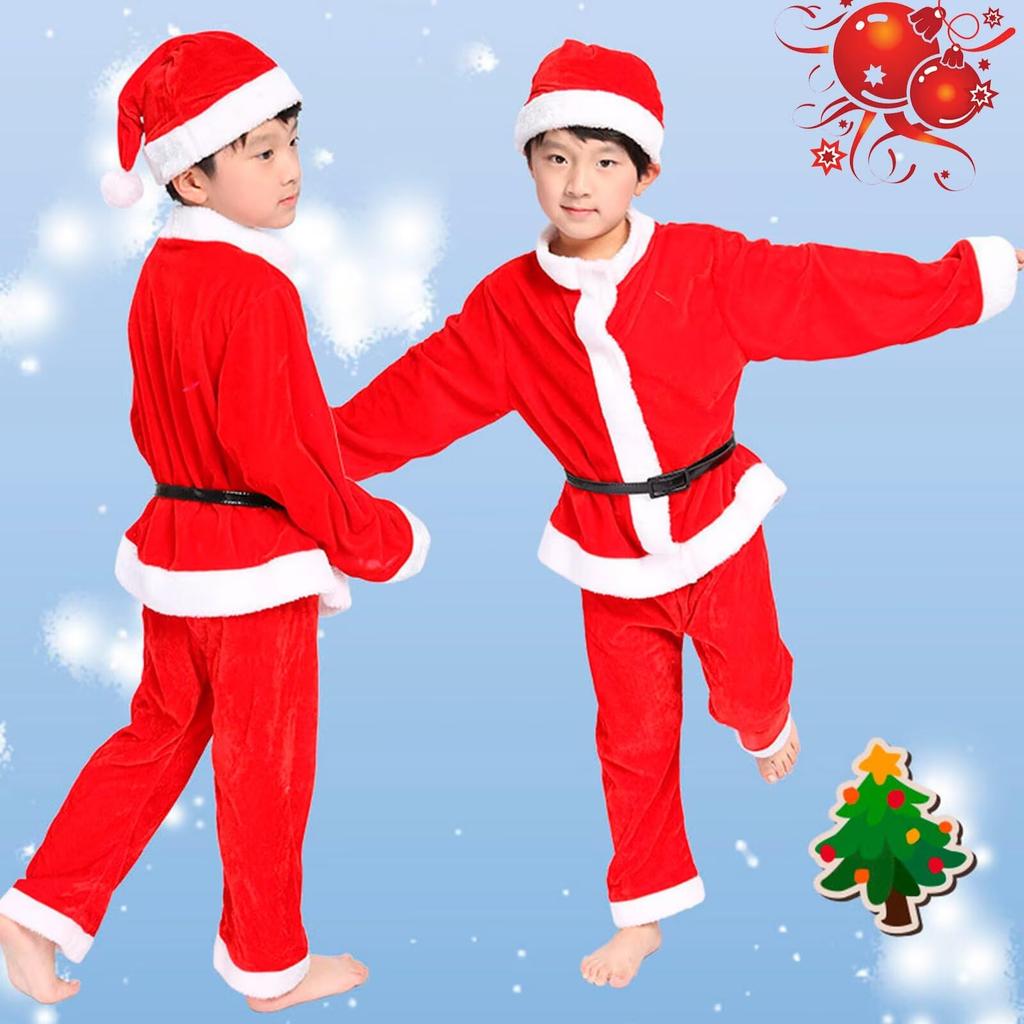 Vasarhely Santa Claus Cosplay Costume for Boys and Fluffy Santa Cosplay Costume for Events and Recitals Kids, Girls, Material, Children's Set, Gift,