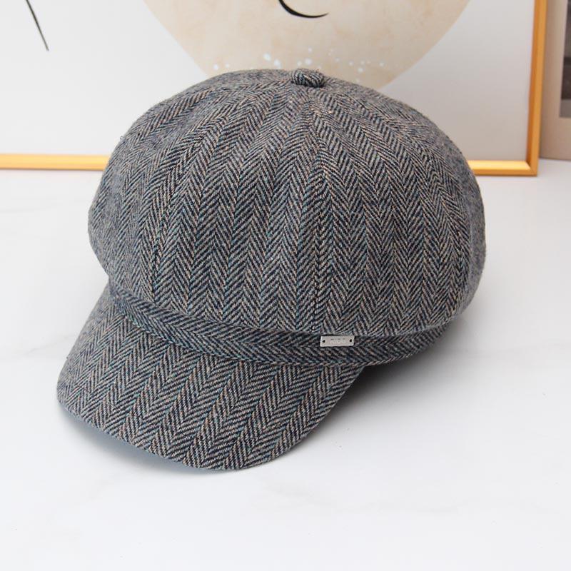 New octagonal hat British retro newsboy hat children autumn and winter warm versatile woolen duck tongue painter beret