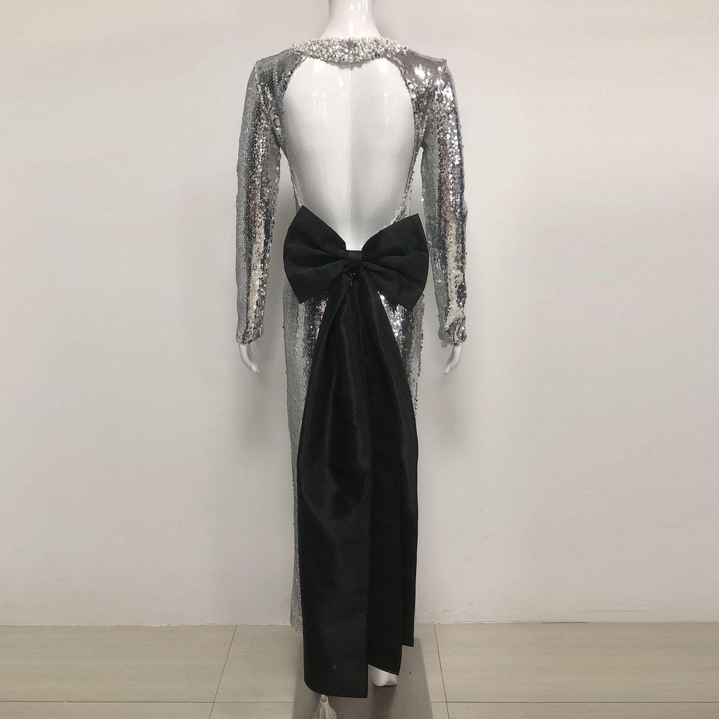 Zilver-Grijze Pailletten Slim Fit Damesmode - Herfst/Winter Collectie 2025