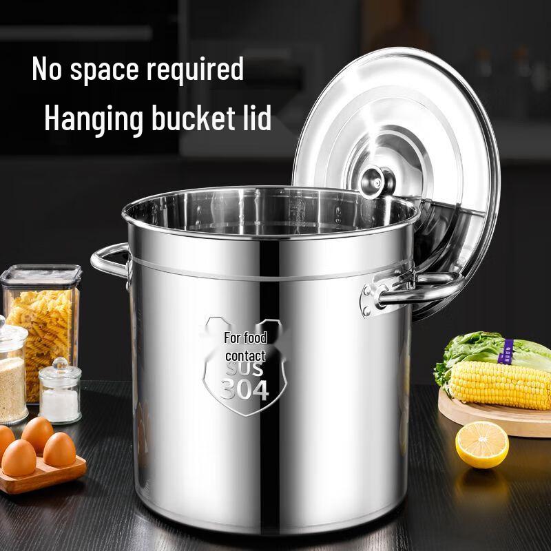 Großer Edelstahltopf (304) mit Deckel