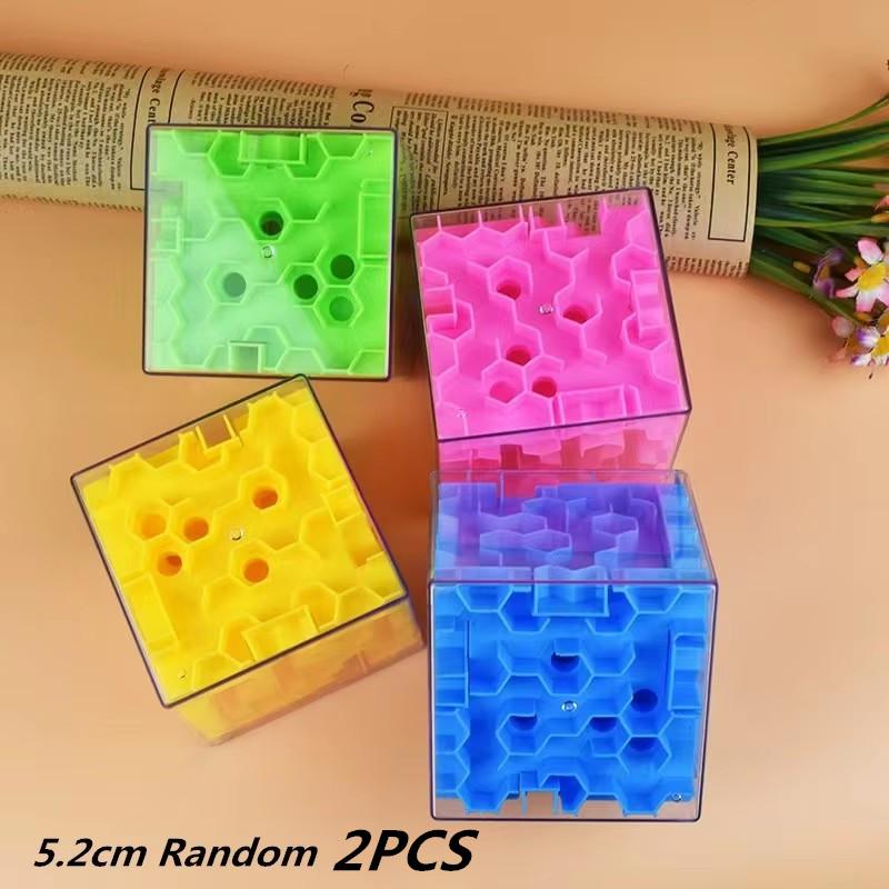 TOBEFU 3D Maze Magic Cube Transparent Six-sided Puzzle Speed Cube Rolling Ball Game Cubos Maze Toys for Children Educational