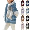 Haut décontracté épais doublé polaire pour filles Veste à capuche doublée polaire bicolore pour enfants Moyenne-Grande
