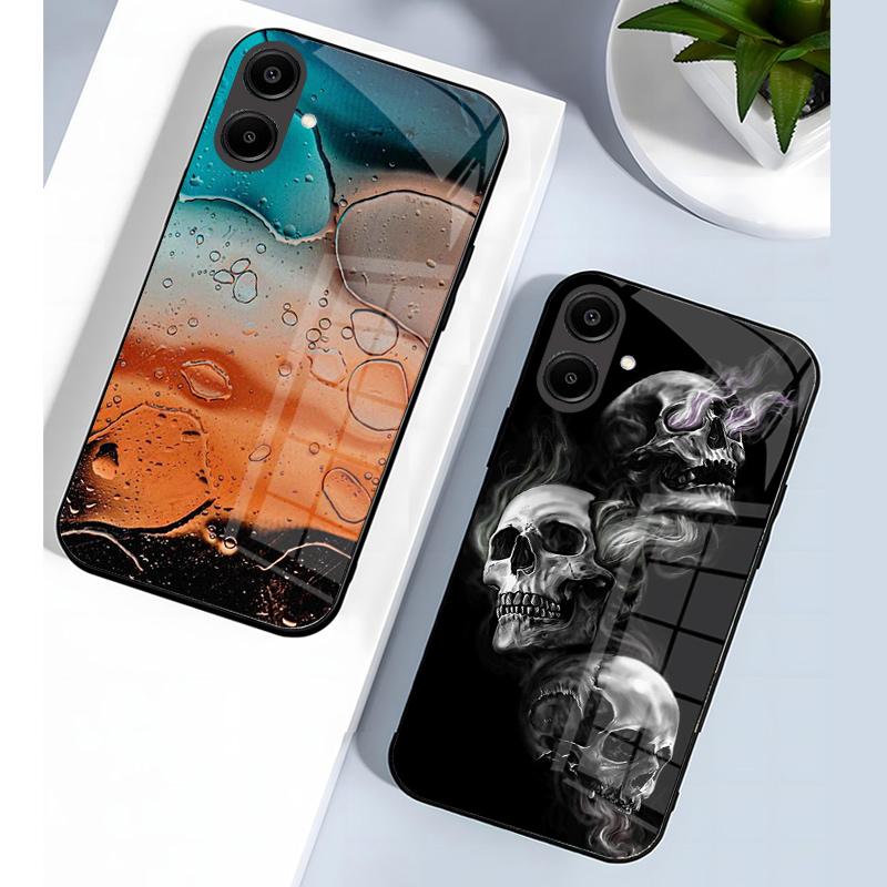 Shockproof Tempered Glass Case For Samsung Galaxy A56 A36 A26 A16 A06 5G Phone Back Cover Luxury Shell Coque Full Lens Protector