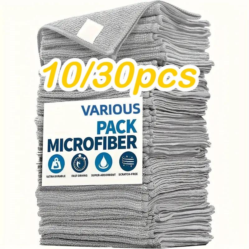 

10/30pcs Microfiber Cleaning Cloth - High-Density Lint-Free Reusable Towels for Home/Car/Office, Dustproof & Stain Resistant