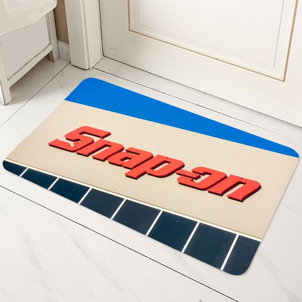 Snap-on VERKTØYSPISSER Logo Teppematte Sklisikker Bakside Teppe for Garasje Bilverksted Hjemmedekorasjon Verktøy Tema Oljebestandig Dørmatte