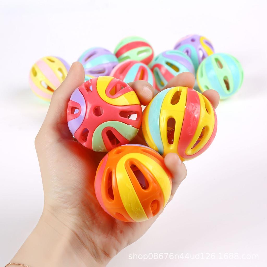 50Mm bell children's toy colorful pet cat toy colorful assembly figure bell small gift reward toy