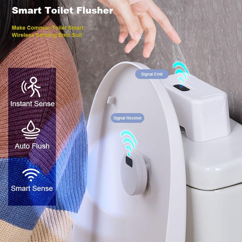 Touchless Toilet Flush Infrare Sensor Flusher Kit Rechargeable USB Charging Automatic Flusher with 1800mAh Battery
