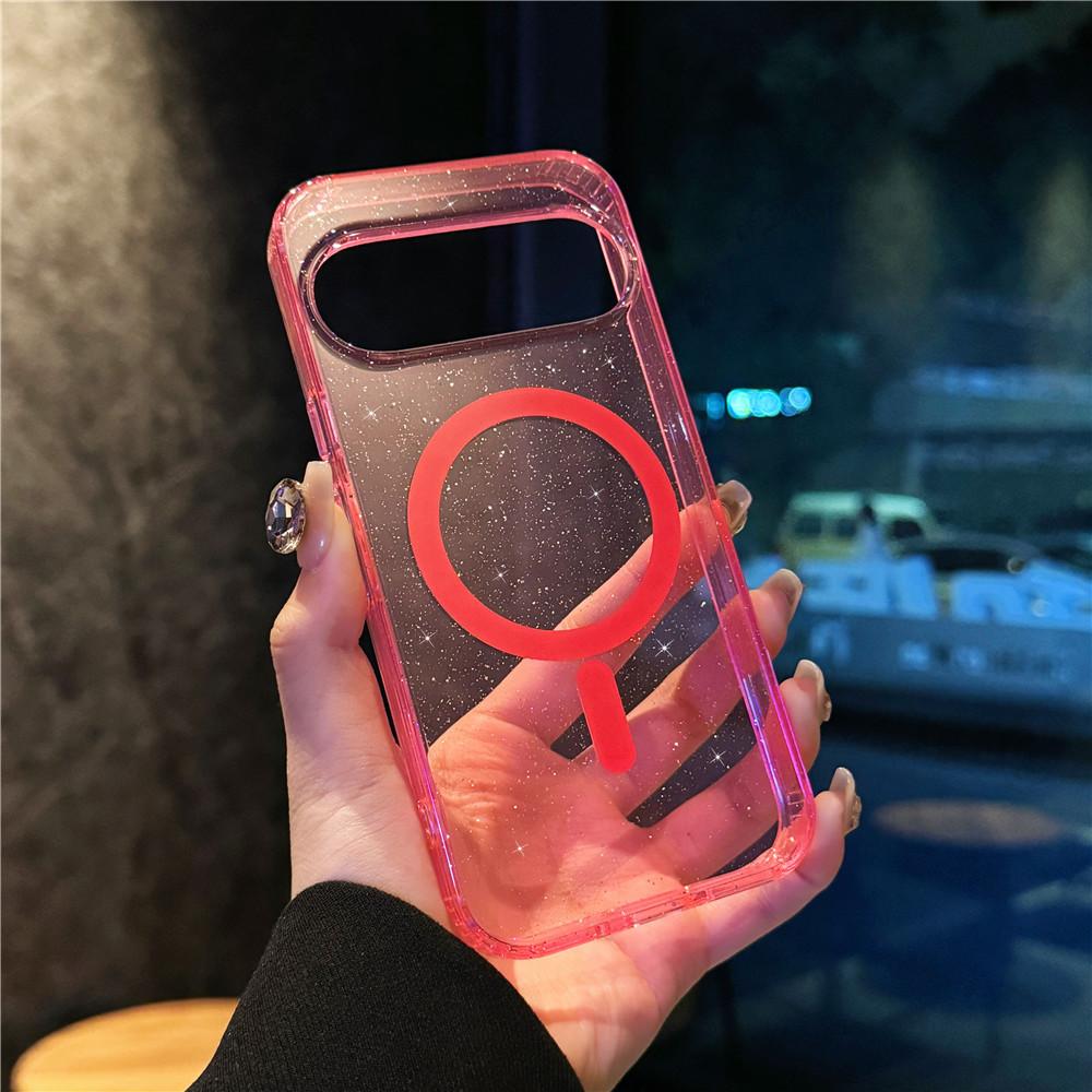 Applicable To Google Google Mobile Phone Case 9Pro/10proXL Terminator Pixel9A Glitter Magnetic Transparent Case