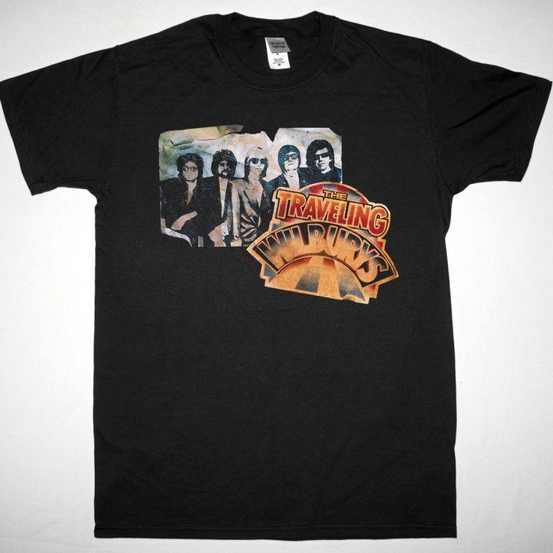 Traveling Wilburys Vol 1 1988 Черная футболка Рок-футболка S разноцветный