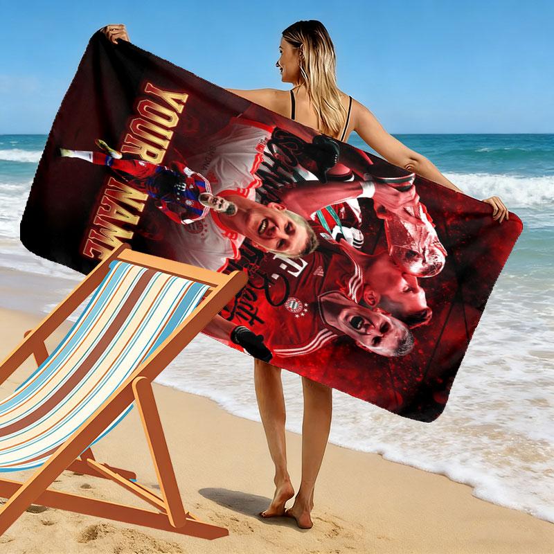 Custom Fc Bayern Munich Print Beach Towel, Large Soft Quick Dry Towel for Beach Camping Swimming