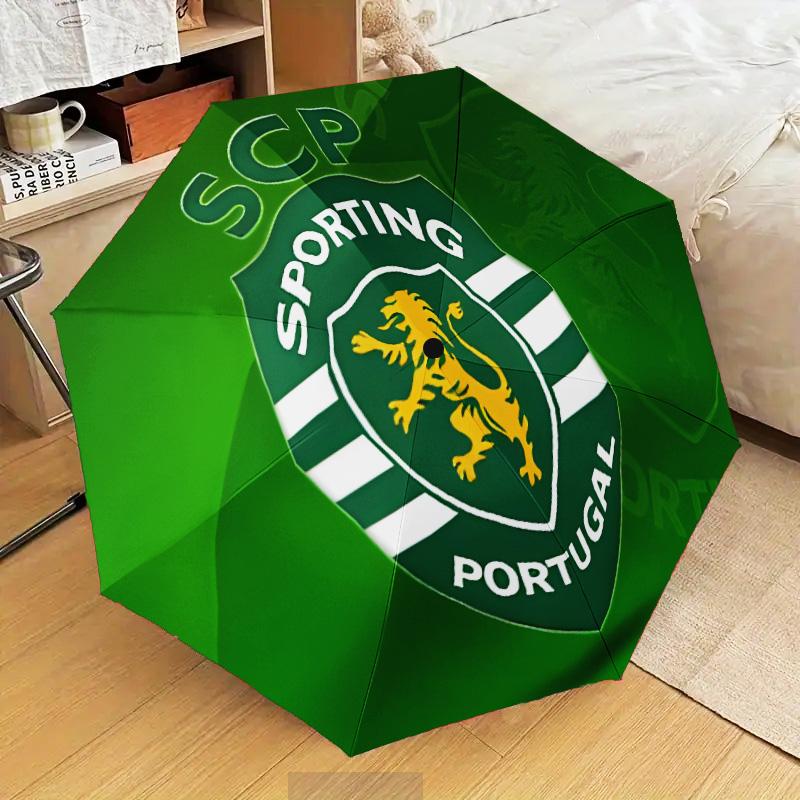 Sporting Portugal Crest Automatic Folding Umbrella - 8-Rib Travel Umbrella with Auto Open/Close & Portable Gifts for holidays or birthdays