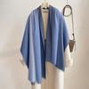 80*200cm Winter Warm Gradual Color Women Scarf Thick Cashmere Large for Pashmina Shawl Wraps Bufanda Female with Tassel Scarves