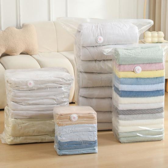 Vacuum Storage Bag Large Capacity Vacuum Seal Bag No Pump Needed Compression Packing for Quilts Comforters Sheets Clothes Blankets