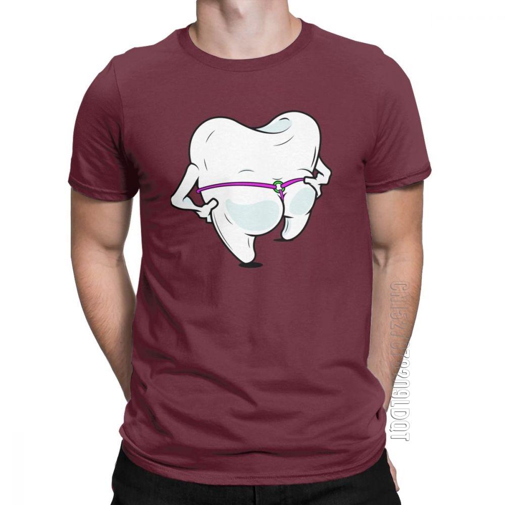 Dental Floss Hygienist T Shirts For Men Teeth Dentist Summer Clothes Male Tshirt Funny TShirt ONeck Cotton Basic Tees Tops