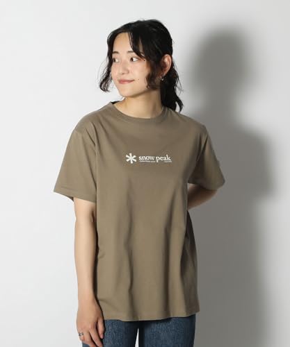 Snow Peak PRO. TS-25SU401 Soft Cotton Logo Short Sleeve T-Shirt, Size L, Perfect for Festivals, Camping, and Outdoor Activities