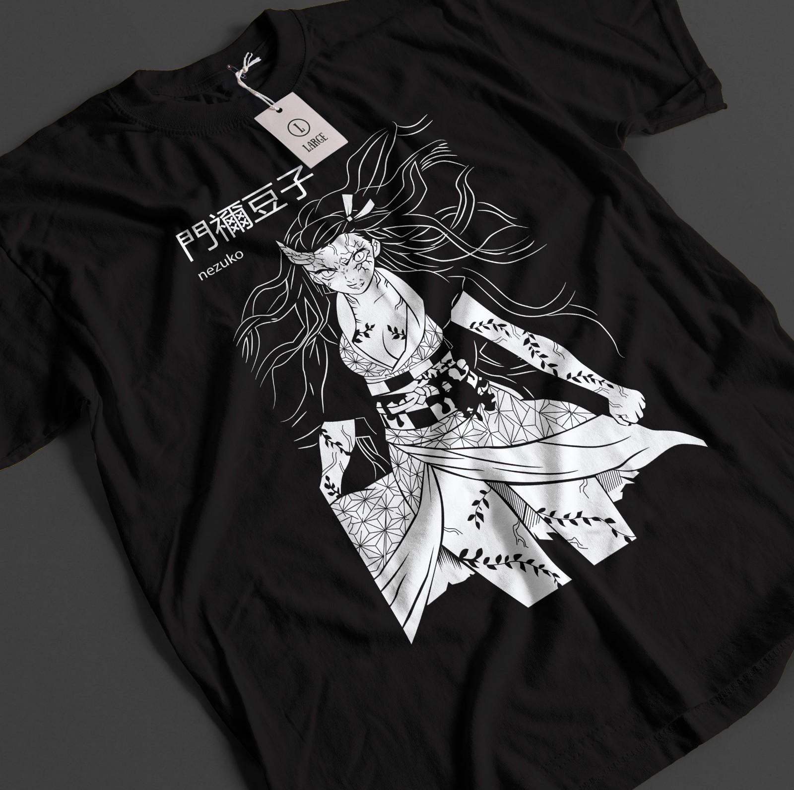 

Demon Slayer Shirt Nezuko T-Shirt Mens Womens Tees Top Tanjiro KNY Anime Zenitsu Top Akaza Muzan Tee S