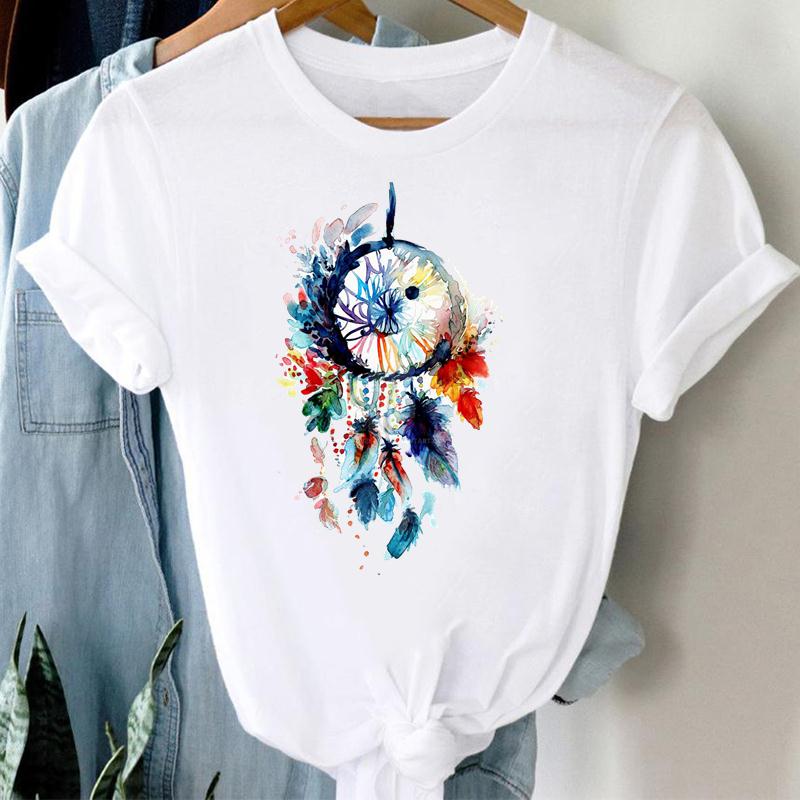 Women Print Tee Top Travel Sweet Lovely Style Trend 90s Summer Fashion Tshirt Short Sleeve Lady Female Clothing Casual Graphic T-shirt