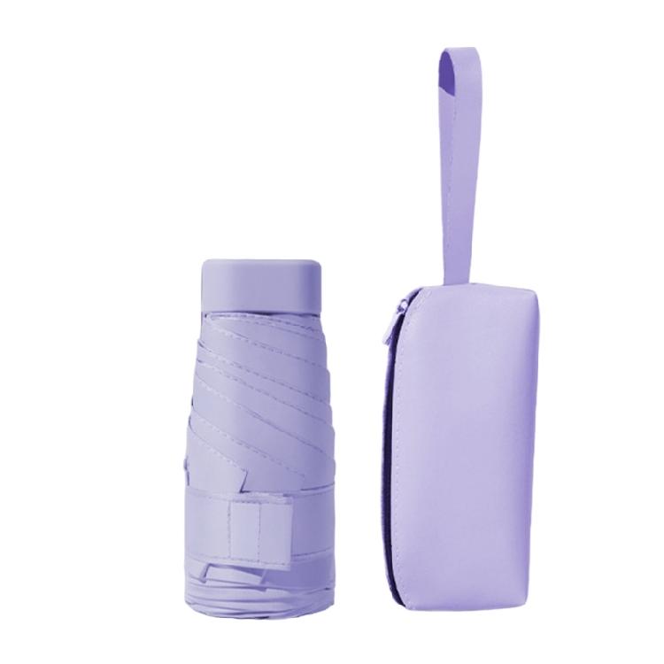 Small Rain and Sun Umbrella Pocket Size Rain Cover with Storage Box Foldable