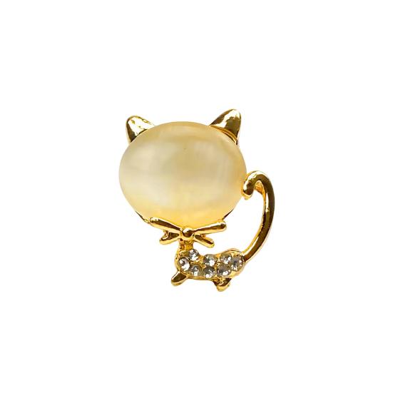 Dámská brož z umělého opálu s kamínky, dekorace ve tvaru koťátka z nerezové oceli, nádherná protiskluzová, odolná proti opotřebení, kabát, límec, klobouk, šátek, dekorace, špendlík na oblečení