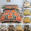 Souprava ložního prádla Evil Maple Leaf Pumpkin Theme Potisk Povlak na přikrývku a povlak na polštář 2/3 kusy EU/US/AU/UK Jednolůžková manželská postel Domácí dekorace