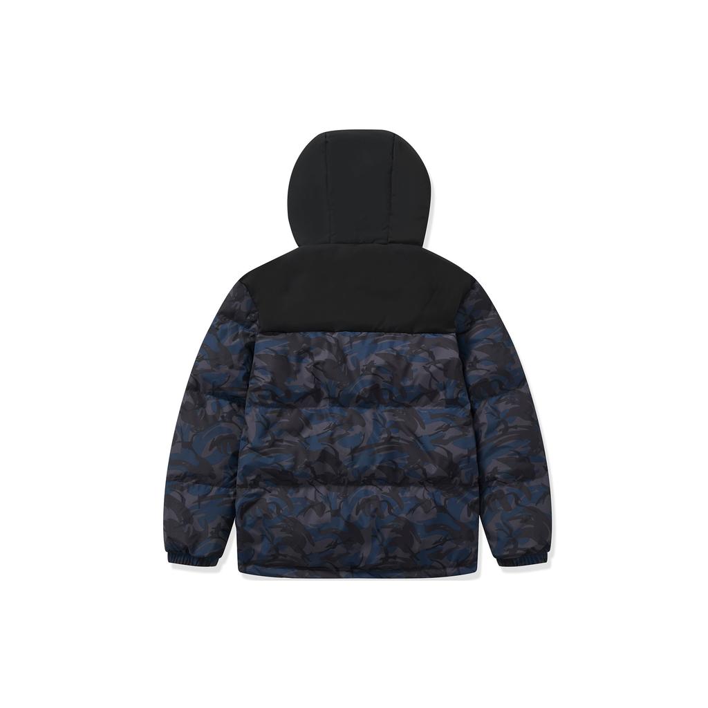 Hongxing Erke Water-Resistant Series Urban Outdoor Hooded Couple Down Jacket Men Outerwear Black 51223401052-004