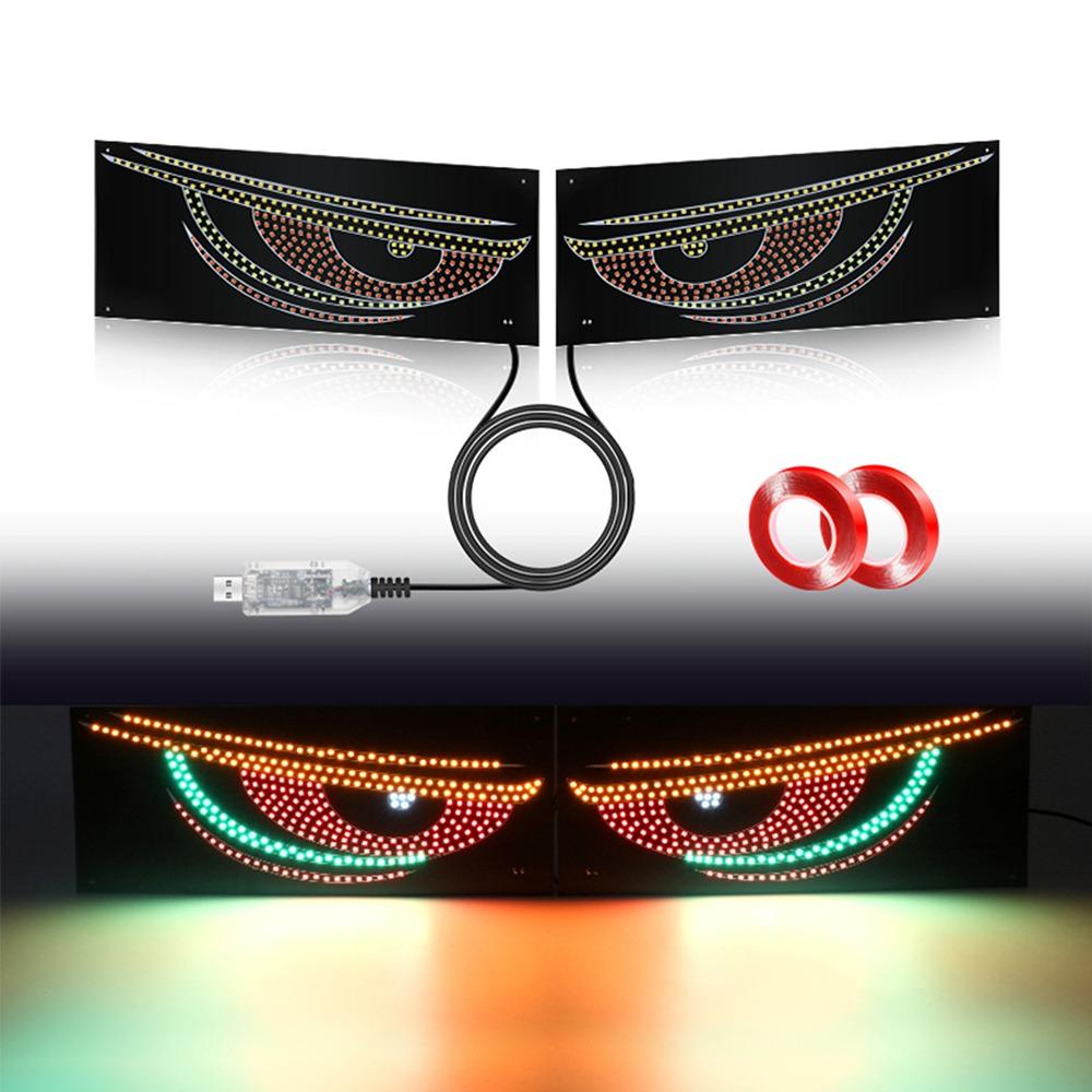 LED Display Truck Devil Eyes Light Multi-Mode LED Windshield Display Pixel Panel Lamp  Car Decor