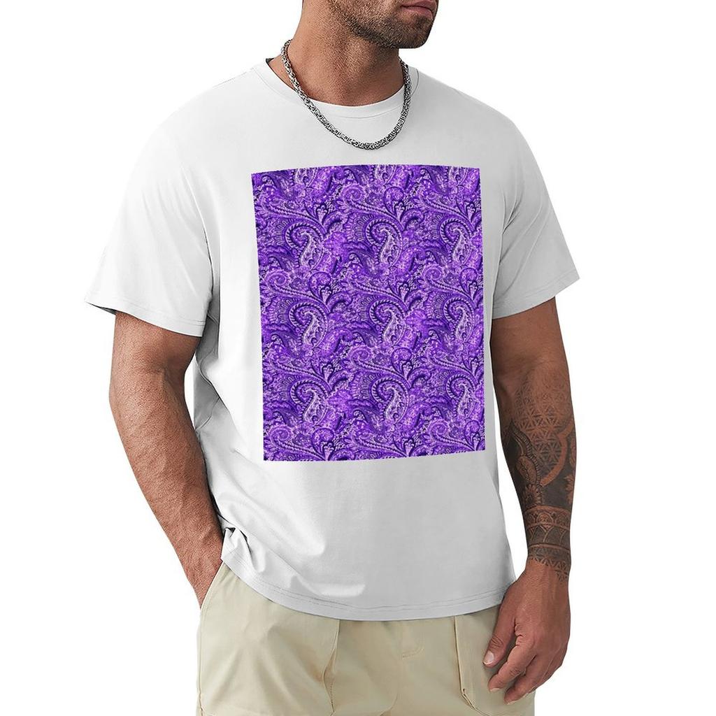 Classic Purple Paisley Tshirt Christmas Theme Tee Top