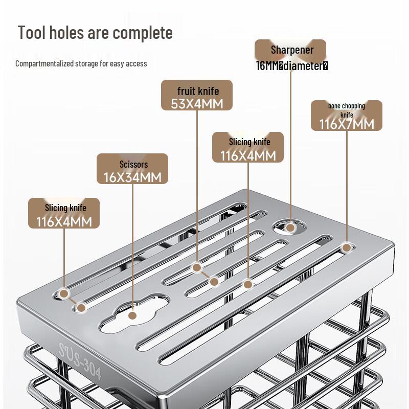 Siji Mugo Countertop Kitchen Knife & Utensil Drainer Rack