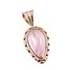 Natural Rose Quartz Gemstone 925 Solid Sterling Silver TwoTone Pendant 1.5" e0H08