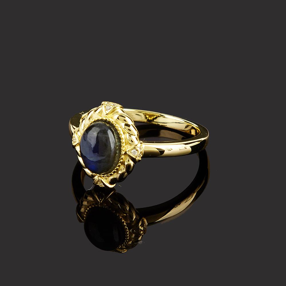 Beautiful 925 Sterling Silver Women's Ring Natural Labradorite Oval 6*8mm Gemstones Fine Jewelry for Birthday Gifts