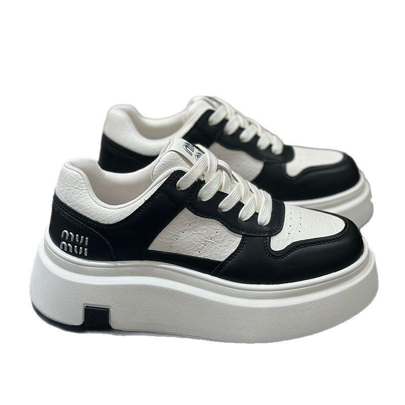 Cowhide version~ thick-soled little white shoes for women 2025 new small height increase leather soft-soled casual sports board shoes for women