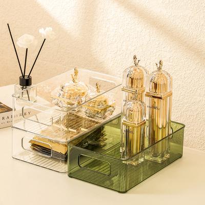 Light Luxury Pe Desktop Cosmetics Storage Box Acrylic Dresser Skin Care Products Sundries Tea Table Food Storage Basket