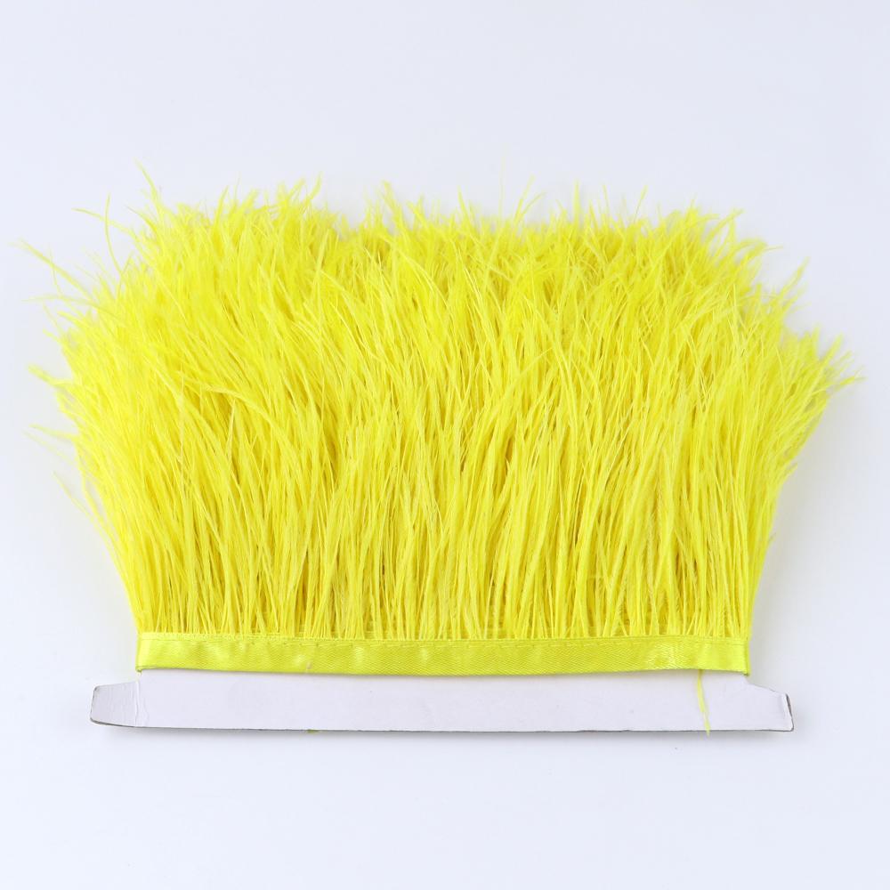 1Meter Colorful Real Ostrich Feather Trims Ribbon 8-10cm White Plumes for Party Dress Clothing Decoration Sewing Feathers Crafts