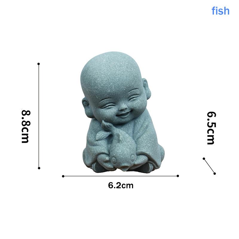 Zen Garden Animal Monk Resin Statue Stone Decor for Outdoor Meditation Home Spiritual Ambiance